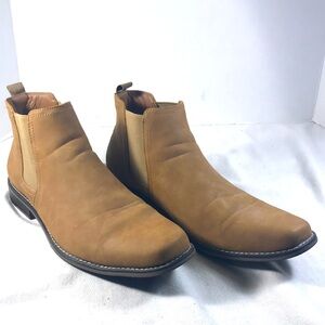 Perry Ellis Men's Tan Chris Vegan Pull On Chelsea Ankle Comfort Boots